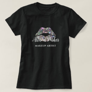 MAKEUP ARTIST Logo Silver Kiss Name T-Shirt