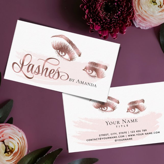Makeup Artist Long Lashes Eyebrow Eyes Lash Brows Business Card (Creator Uploaded)