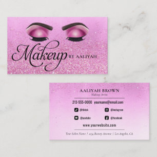 Makeup Artist Luxury Glam Beauty Salon Hot Pink Bu Business Card