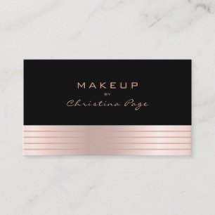 Makeup Artist Luxury Rose Gold Ombre & Black Business Card