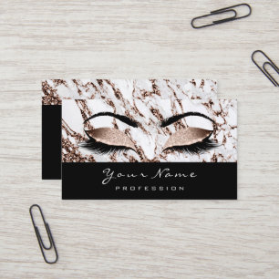 Makeup Artist Marble Lash Glitter Copper Rose Gold Business Card