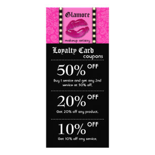 Makeup Artist Marketing Cards Lights Pink Lips