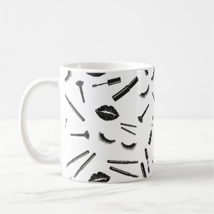 Makeup artist, mascara, lips, lipstick, eyelashes coffee mug