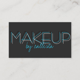 Makeup Artist Minimalist Aqua Black Typography Business Card