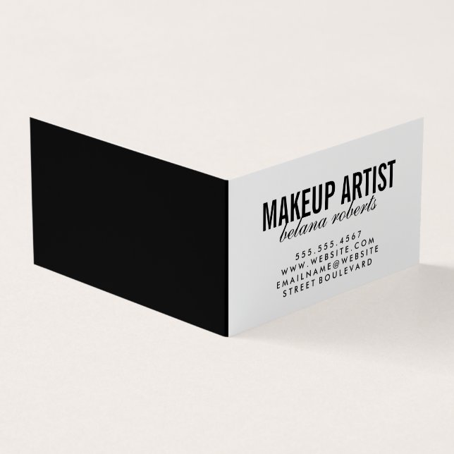Makeup Artist Minimalist / (black / white) Business Card (Outside)