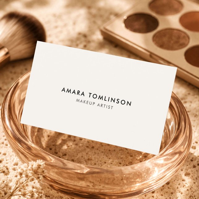 Makeup Artist Minimalist Ivory Luxury Business Card (Creator Uploaded)