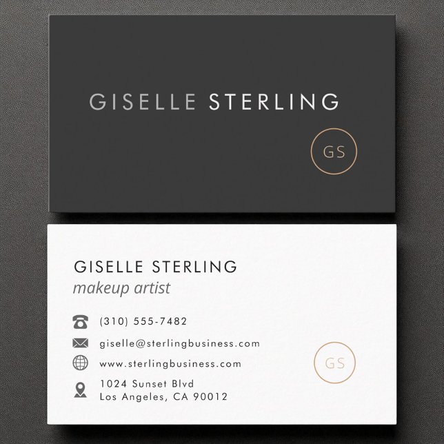 Makeup Artist Minimalist Luxury Black Business Card (Creator Uploaded)