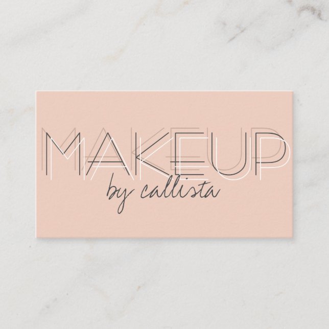 Makeup Artist Minimalist Pink Black Typography Business Card (Front)