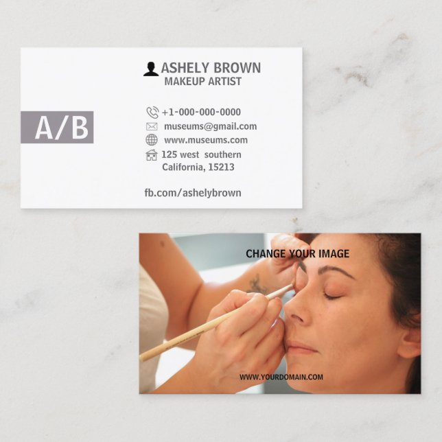 Makeup Artist Model Business Card (Front/Back)
