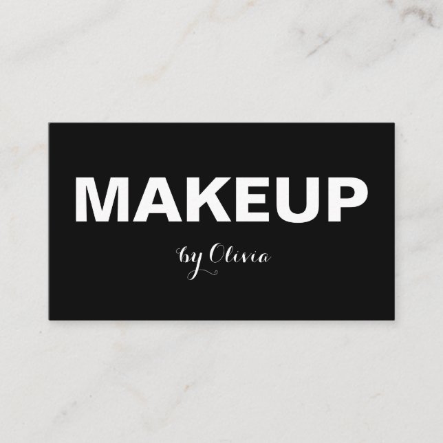 Makeup Artist Modern Black White Business Cards (Front)