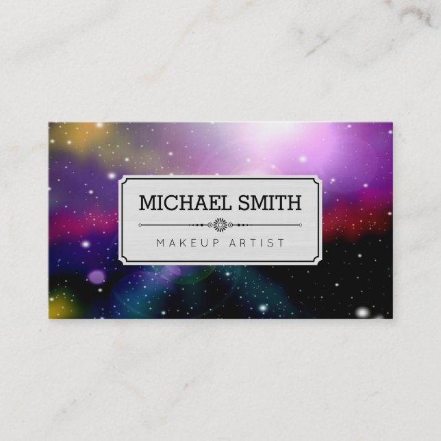 Makeup Artist Modern Galaxy #6 Business Card (Front)