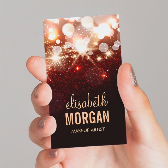 Makeup Artist - Modern Glitter Sparkle Business Card (Creator Uploaded)
