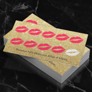 Makeup Artist Modern Gold Glitter Loyalty Punch