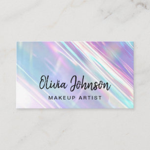 Makeup Artist Modern Holographic Business Card