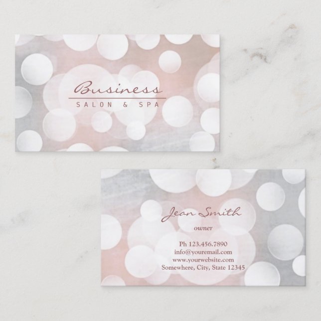 Makeup Artist Modern Silver Beauty Salon Spa Business Card (Front/Back)