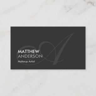 Makeup Artist - Modern Swash Monogram Business Card