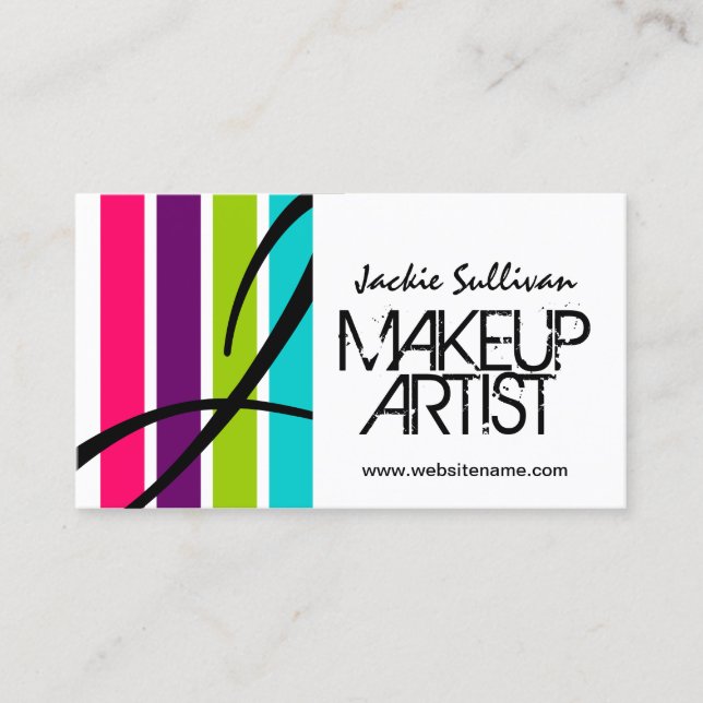 Makeup Artist Monogram Business Card (Front)