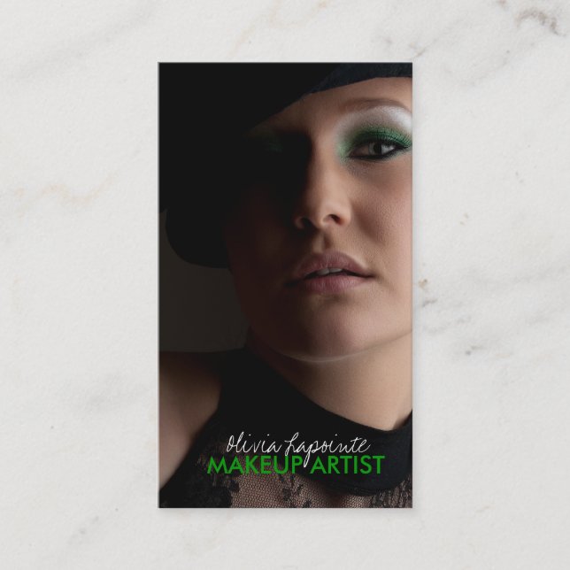 Makeup Artist Monogram Business Cards (Front)