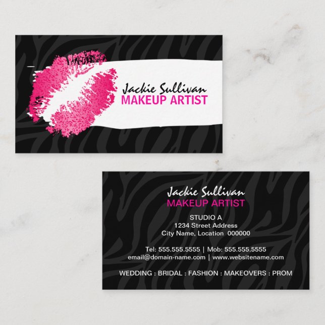 Makeup Artist MUA Business Card (Front/Back)