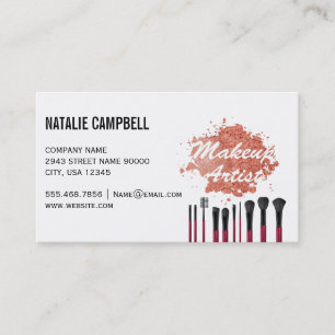 Makeup Artist Mua Powder and Brushes Business Card