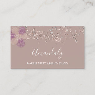 Makeup Artist Nails Beauty SPA Rose Floral Business Card