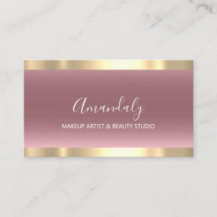 Makeup Artist Nails Beauty SPA Rose Gold Simply Business Card