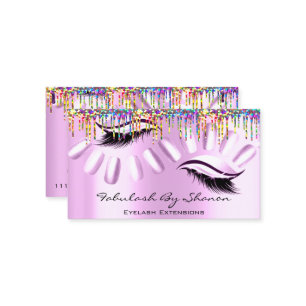 Makeup Artist Nails Eyelash Drips Royal Pink Business Card