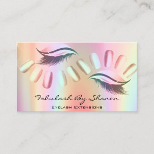 Makeup Artist Nails Eyelash Extension Holograp Vip Business Card
