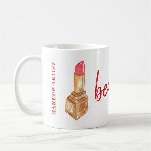 Makeup artist name lipstick and colours kit beauty coffee mug