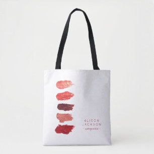 Makeup artist name lipstick colours swatches tote bag