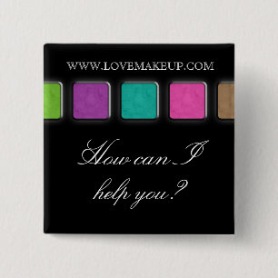 Makeup Artist Name Tag Button Brooch Palette