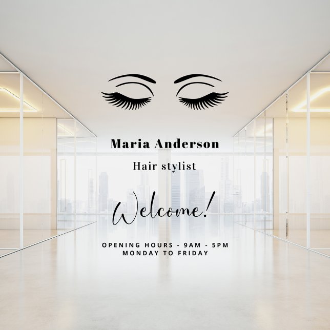 Makeup artist opening hours welcome window cling (Creator Uploaded)