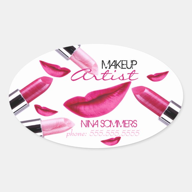 Makeup Artist Oval Sticker (Front)