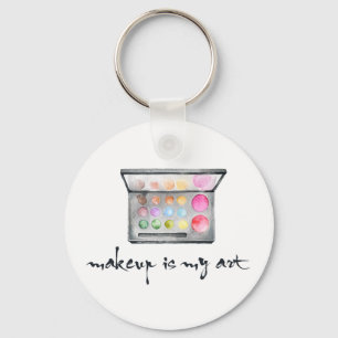 Makeup Artist Palette - "Makeup Is My Art" Quote Key Ring