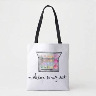 Makeup Artist Palette - "Makeup Is My Art" Quote Tote Bag