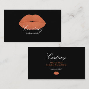 Makeup Artist/Peach Lips - Thick Business Cards