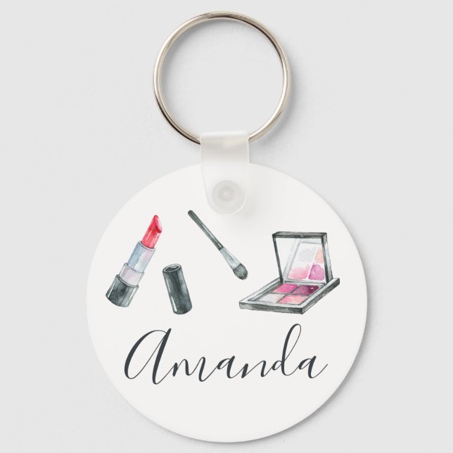 Makeup Artist Personalised Custom Art Key Ring (Front)