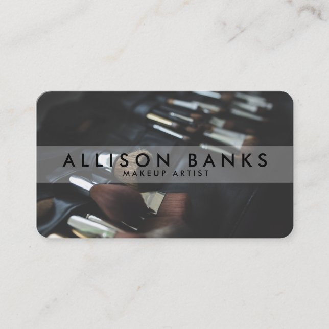 Makeup Artist Photo Business Card (Front)