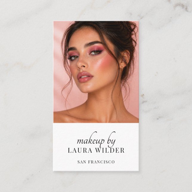 Makeup Artist Photo QR Code Business Card (Front)