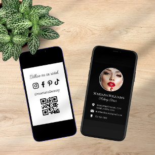 makeup artist photo qr code digital business  card