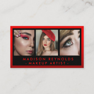 Makeup Artist Photo red lips lipstick gloss  Business Card