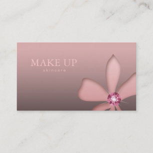 Makeup Artist Pink Flower Diamond Business Card