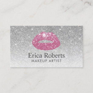 Makeup Artist Pink Lips Silver Glitter Appointment