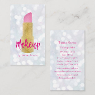 Makeup Artist Pink Lipstick Business Card