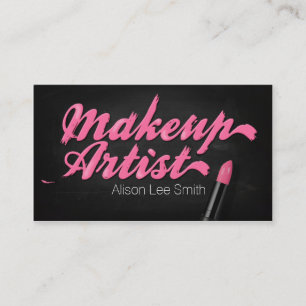 Makeup Artist/Pink Lipstick Business Card
