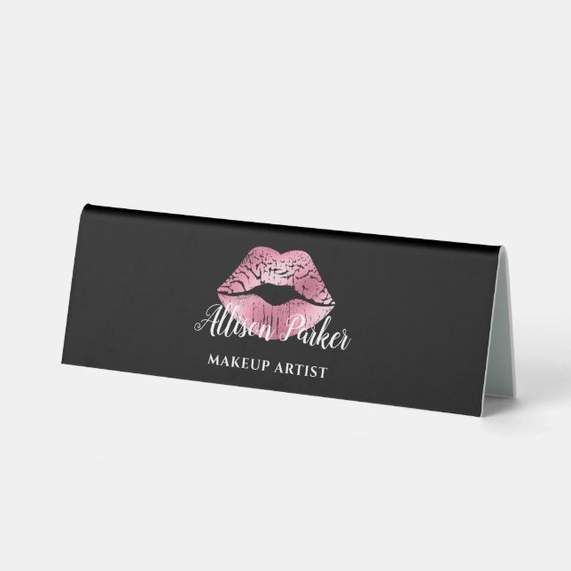 MAKEUP ARTIST Pink Logo Kiss Name  (Front)