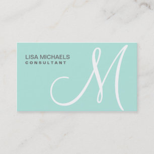 Makeup Artist Professional Elegant Monogram Blue Business Card