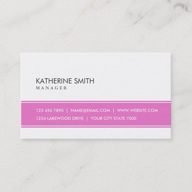 Makeup Artist Professional Elegant Pink and White Business Card (Front)