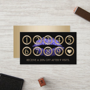 Makeup Artist Purple Glitter Lips Salon Loyalty Card