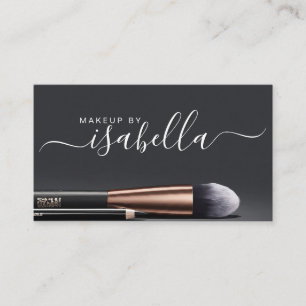 Makeup Artist QR Code Charcoal Black Business Card